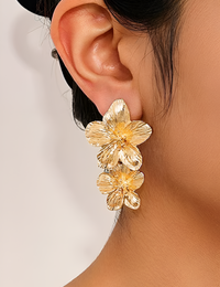 Boucles d'oreilles Pendantes Femme Or Fleur