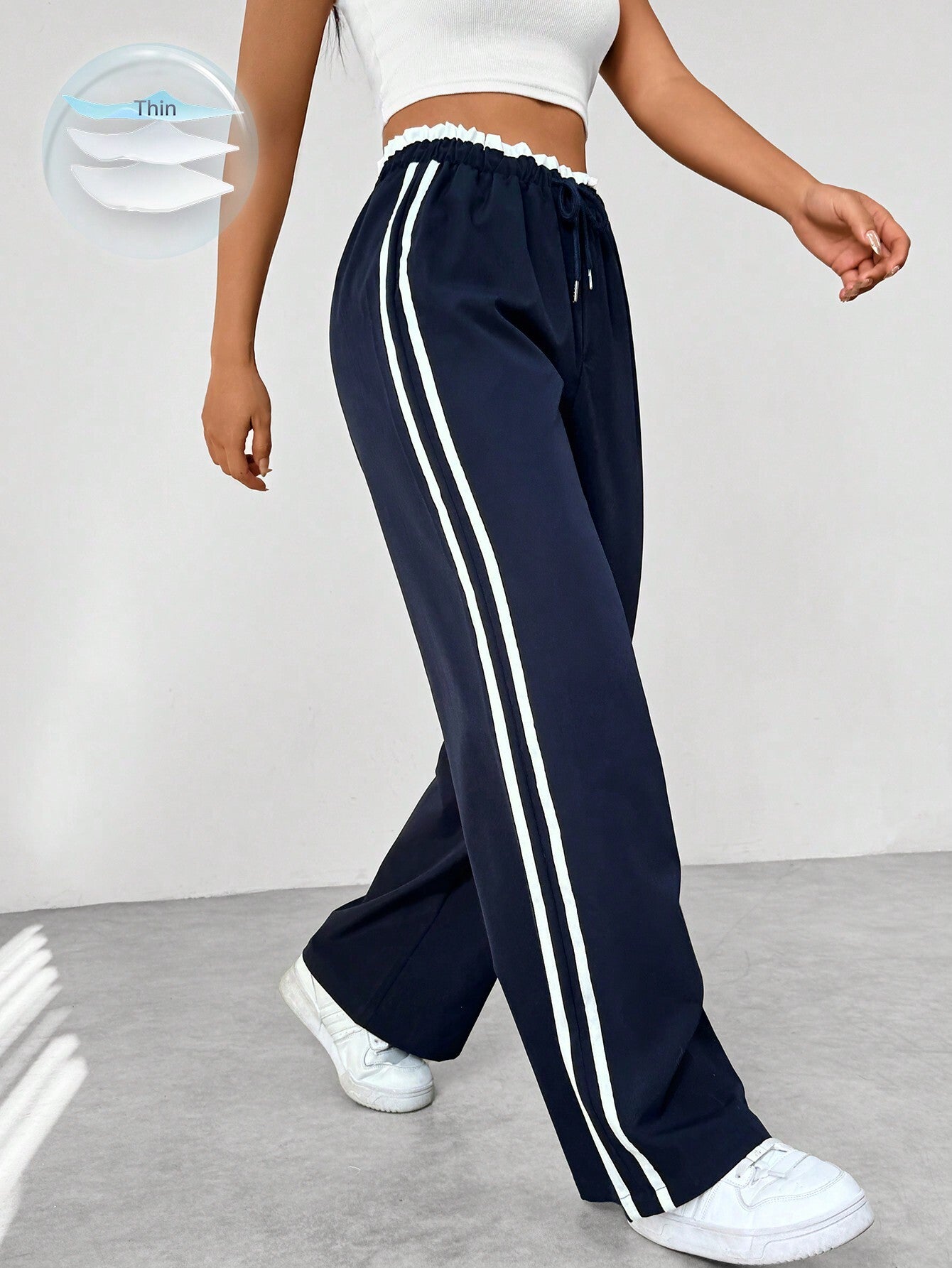 Pantalon Femme Large Style Décontracté 0