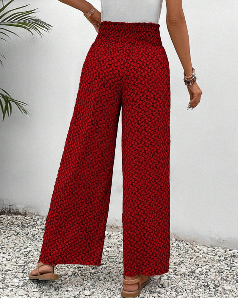 Pantalon Fluide Femme Imprimé Géométrique Élégant 7