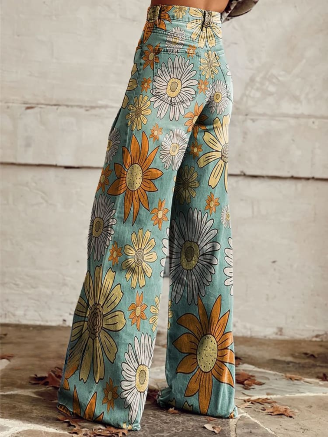 Pantalon Fluide Floral Femme Élégant 1