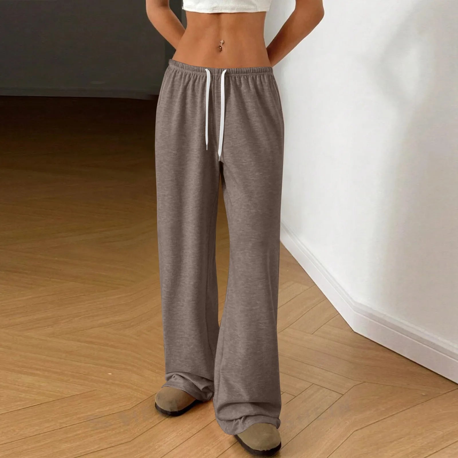 skirts : Alma | Pantalon Large Femme en Coton Élégant in Marron clair van Seroa