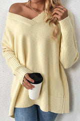 Pull Décontracté À Manches Longues Col En V 0