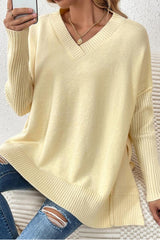 Pull Décontracté À Manches Longues Col En V 1
