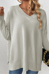 Pull Décontracté À Manches Longues Col En V 5