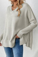 Pull Décontracté À Manches Longues Col En V 6