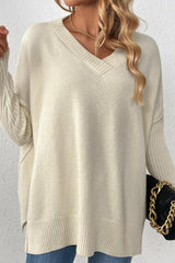 Pull Décontracté À Manches Longues Col En V 7