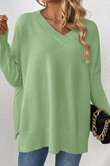 Pull Décontracté À Manches Longues Col En V 9