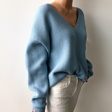 Pull Femme Ample Col V Élégant 1