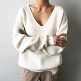 Pull Femme Ample Col V Élégant 3