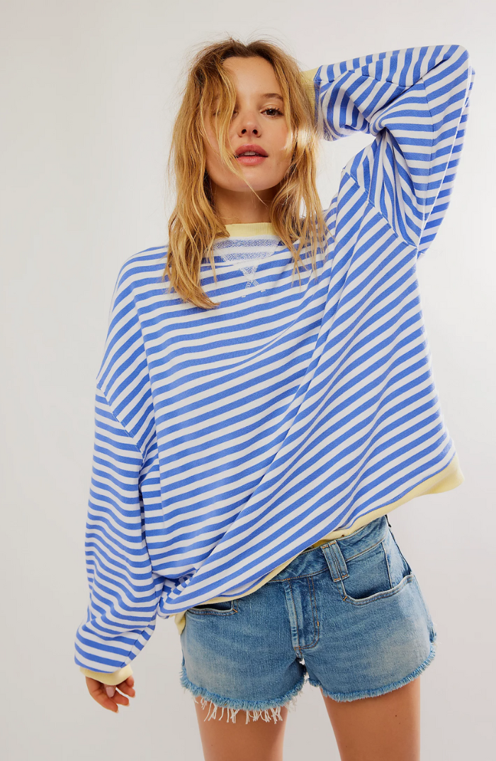 Pull Femme Ample à Rayures Élégant 0