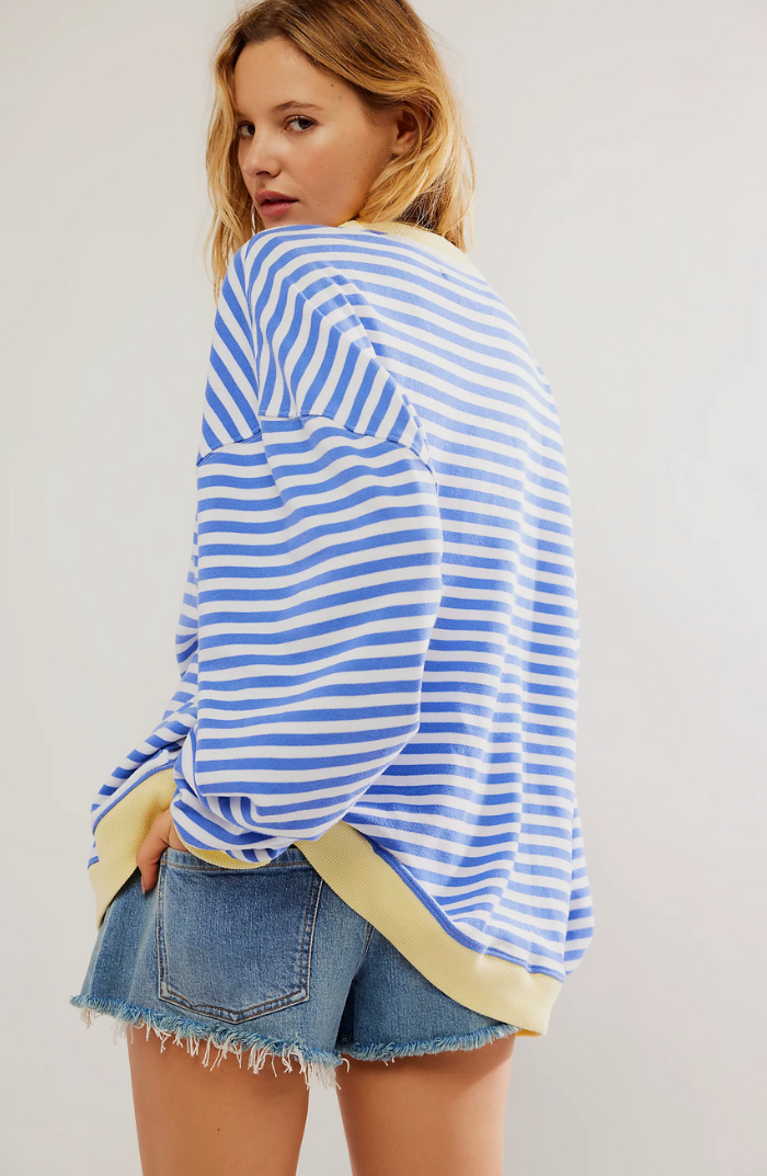Pull Femme Ample à Rayures Élégant 1