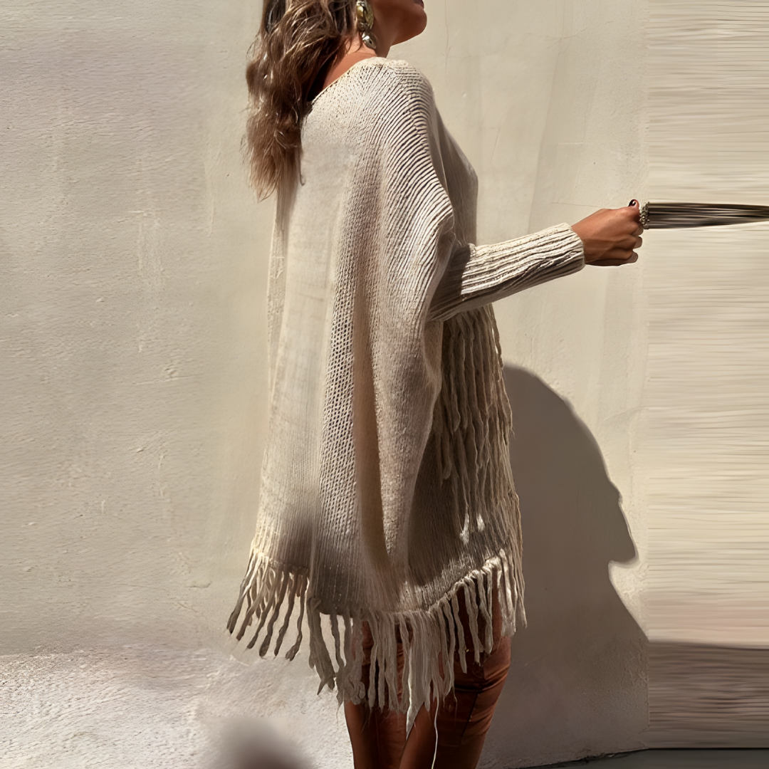 Pull Femme Bohème à Franges Décontracté 1