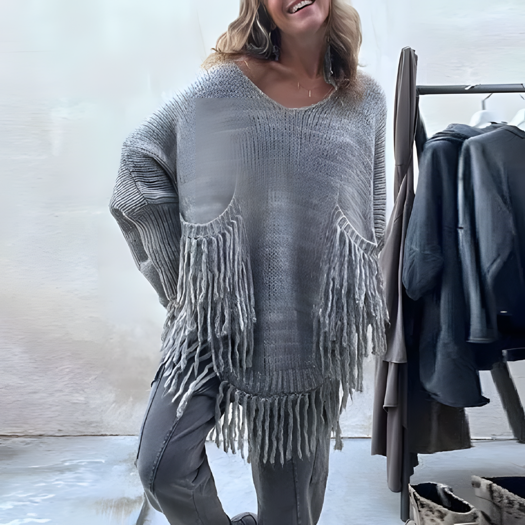 Pull Femme Bohème à Franges Décontracté 3