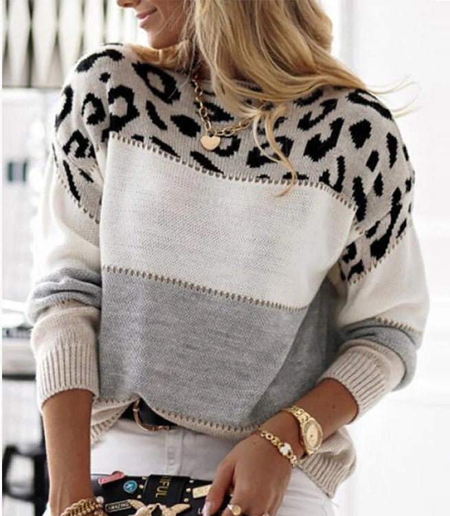 Pull Femme Chic Léopard Confortable 2