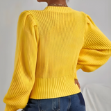 Lori | Pull Femme Chic Manches Lanternes Torsadé