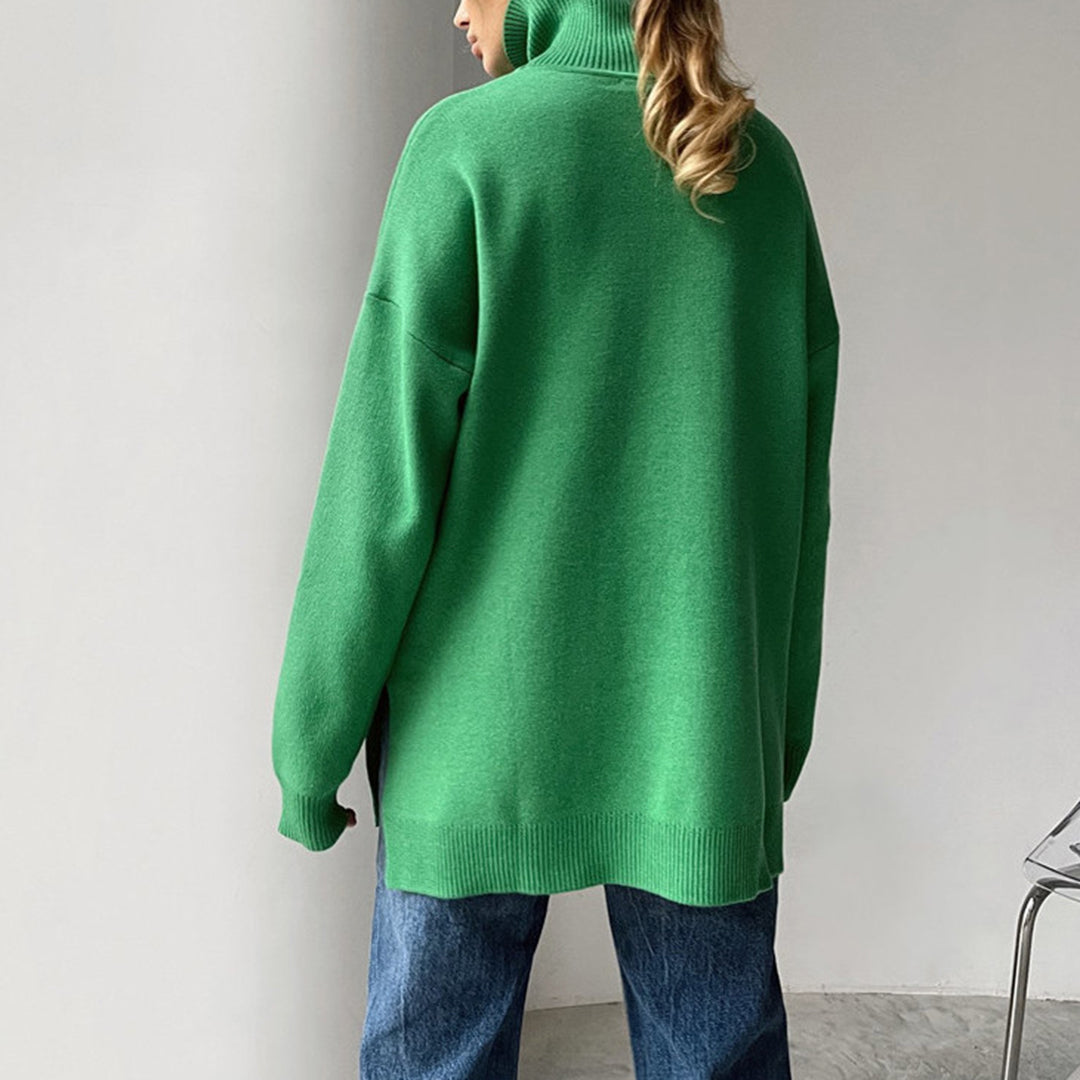 Pull Femme Chic à Col Montant Élégant 1
