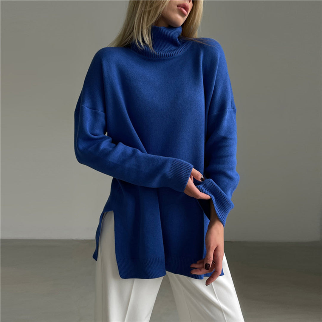 Pull Femme Chic à Col Montant Élégant 3