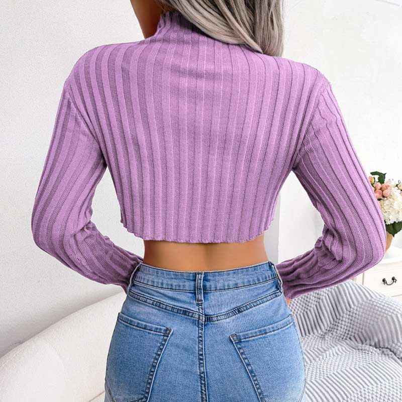 Pull Femme Col Roulé Long Asymétrique 4