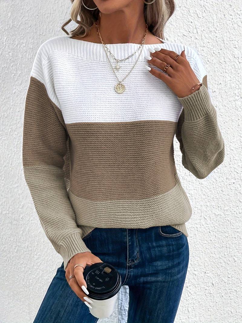 Pull Femme Coloré Col Rond Élégant 4