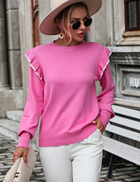Bequemer Damenpullover mit Rundhalsausschnitt, legere Mode