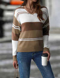 Bequemer Damenpullover mit Streifen, leger