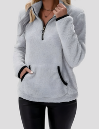 Weicher Damenpullover mit Sherpa-Textur Herbstkollektion