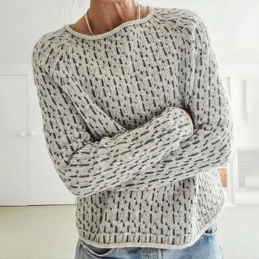 Pull Femme Élégant Col Bateau Gris 0