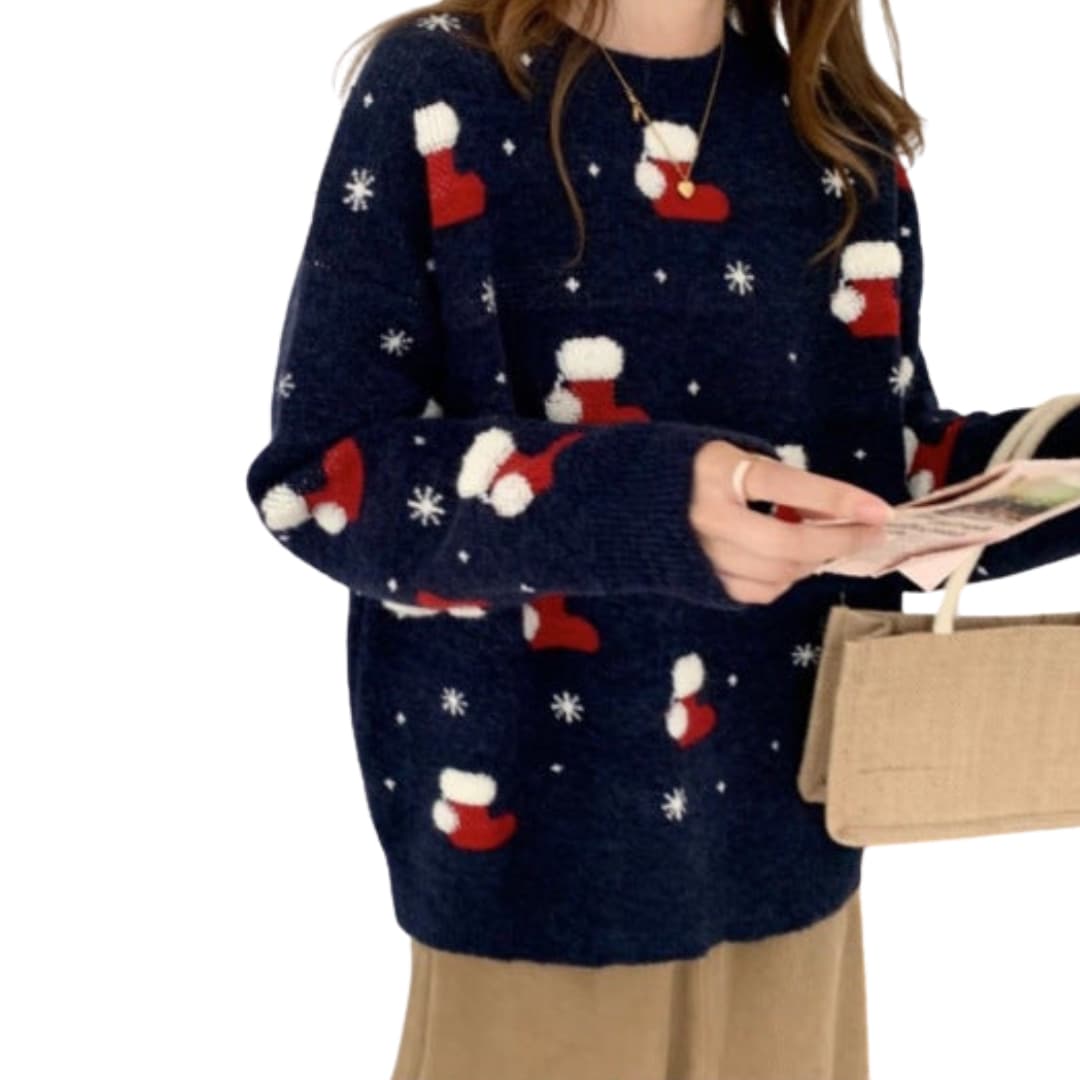 Pull Femme Élégant Col Rond Hiver 1