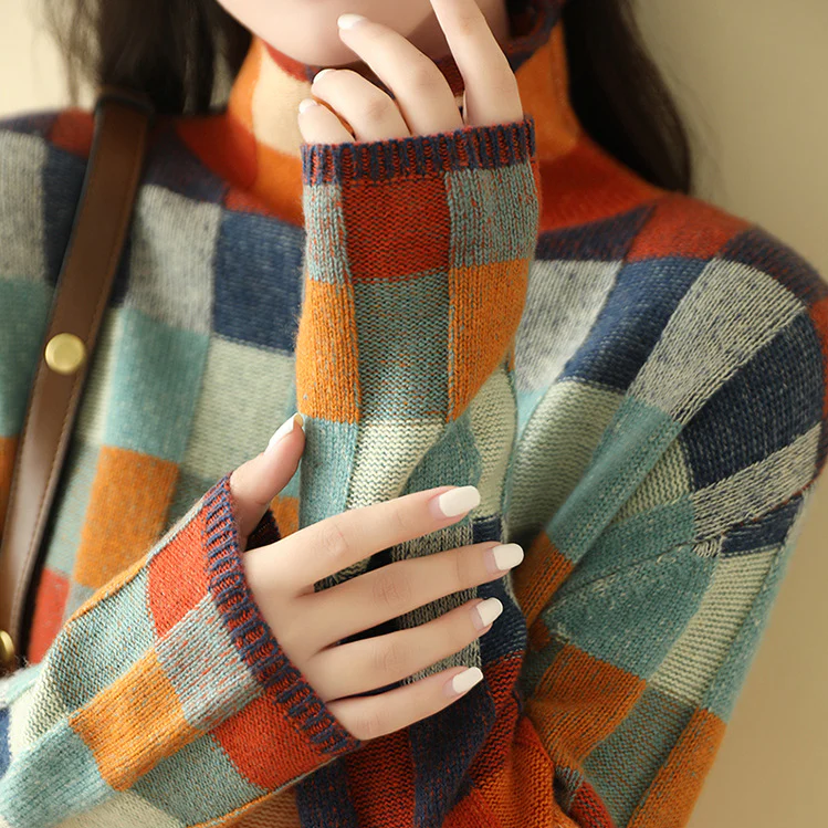 Pull Femme Élégant Col Roulé Léger 5