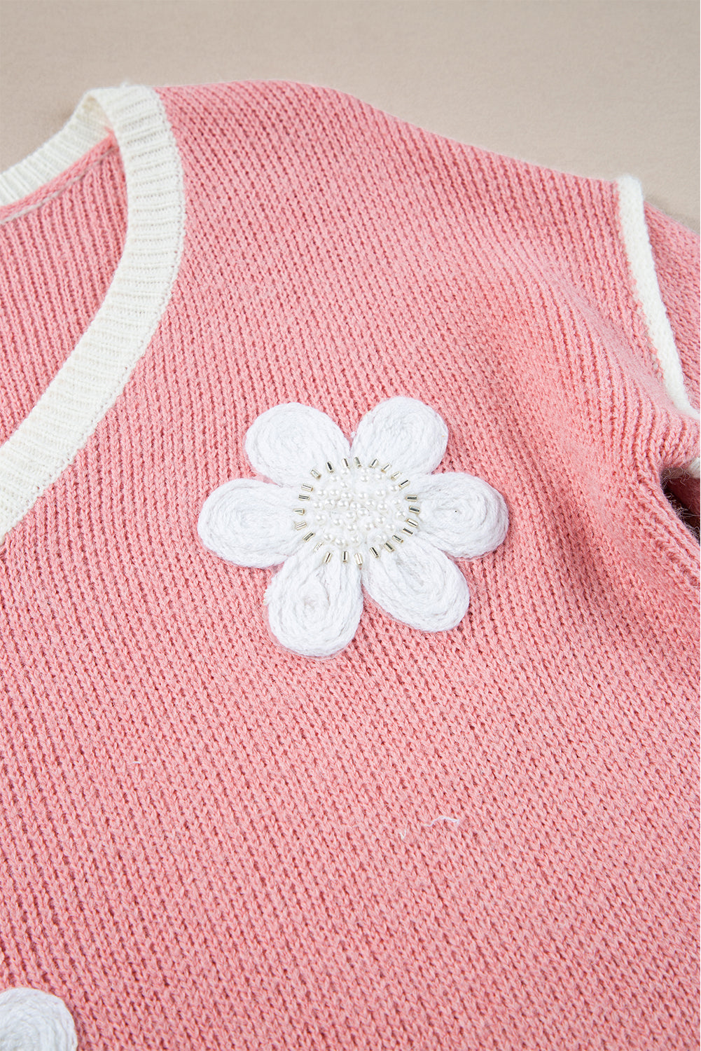 Pull Femme Élégant à Col V Fleuri 6