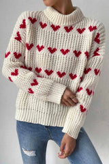 Pull Femme Imprimé Cœurs Tendance Multicolore 5