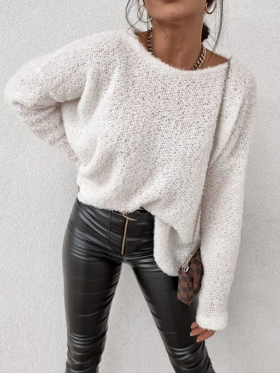 Pull Femme Long Manches Décontracté Automne 4