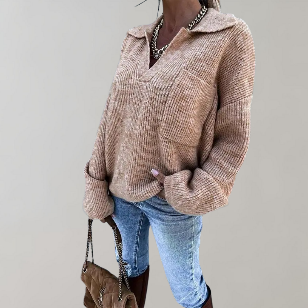 Pull Femme Oversize Chic Col V 0