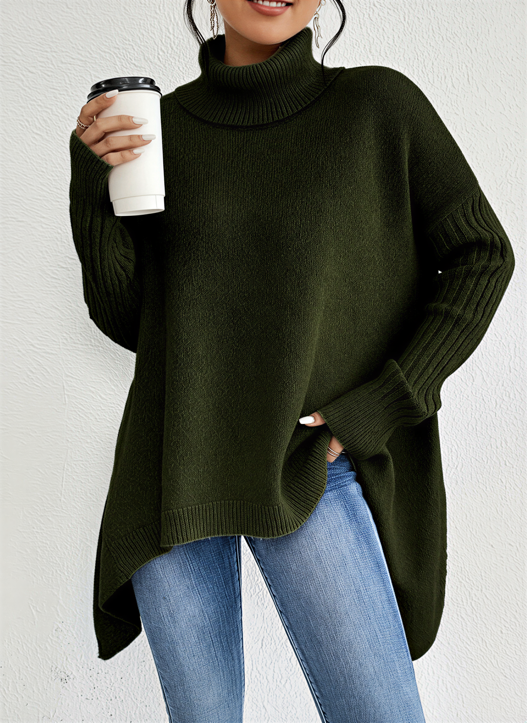 Pull Femme Oversize à Col Roulé 3
