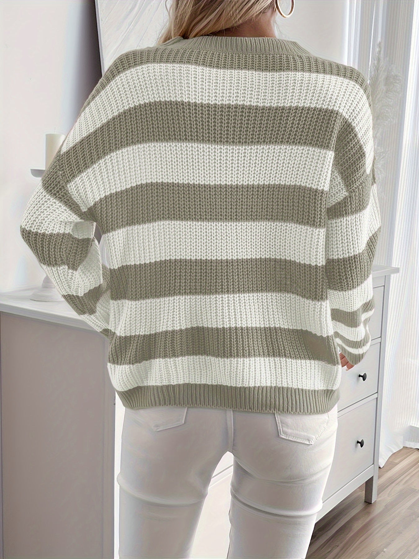 Pull Femme Rayé Col Roulé Confortable 5