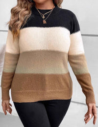 Damenpullover Gestreift Lässig Rundhals Damenmode