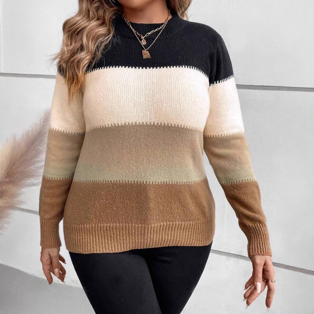 Pull Femme Rayé Décontracté Col Rond 0