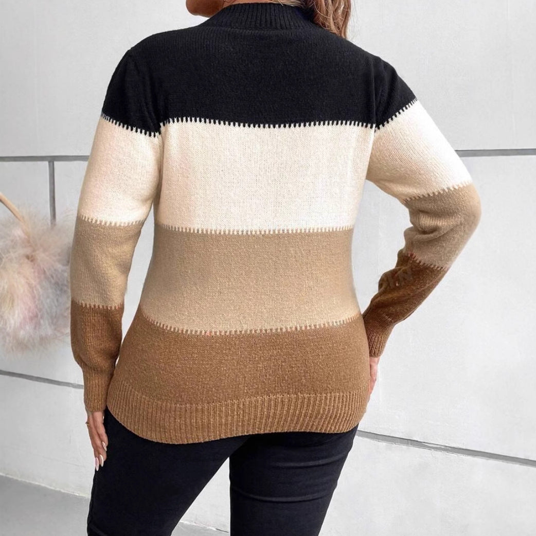 Pull Femme Rayé Décontracté Col Rond 3