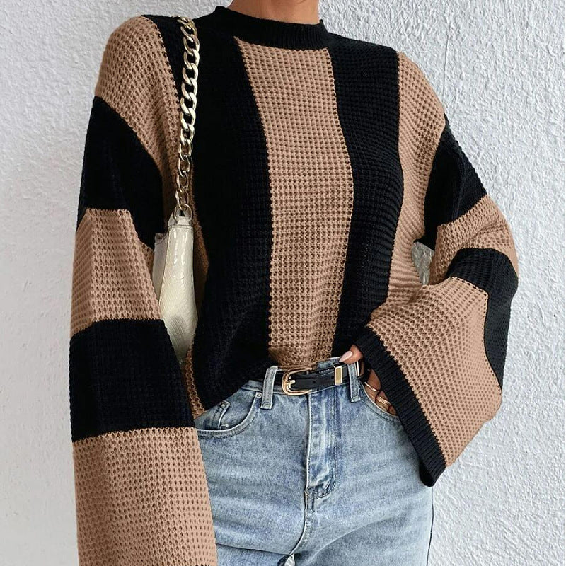 Pull Femme Rayé à Manches Longues 0