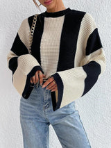 Pull Femme Rayé à Manches Longues 3