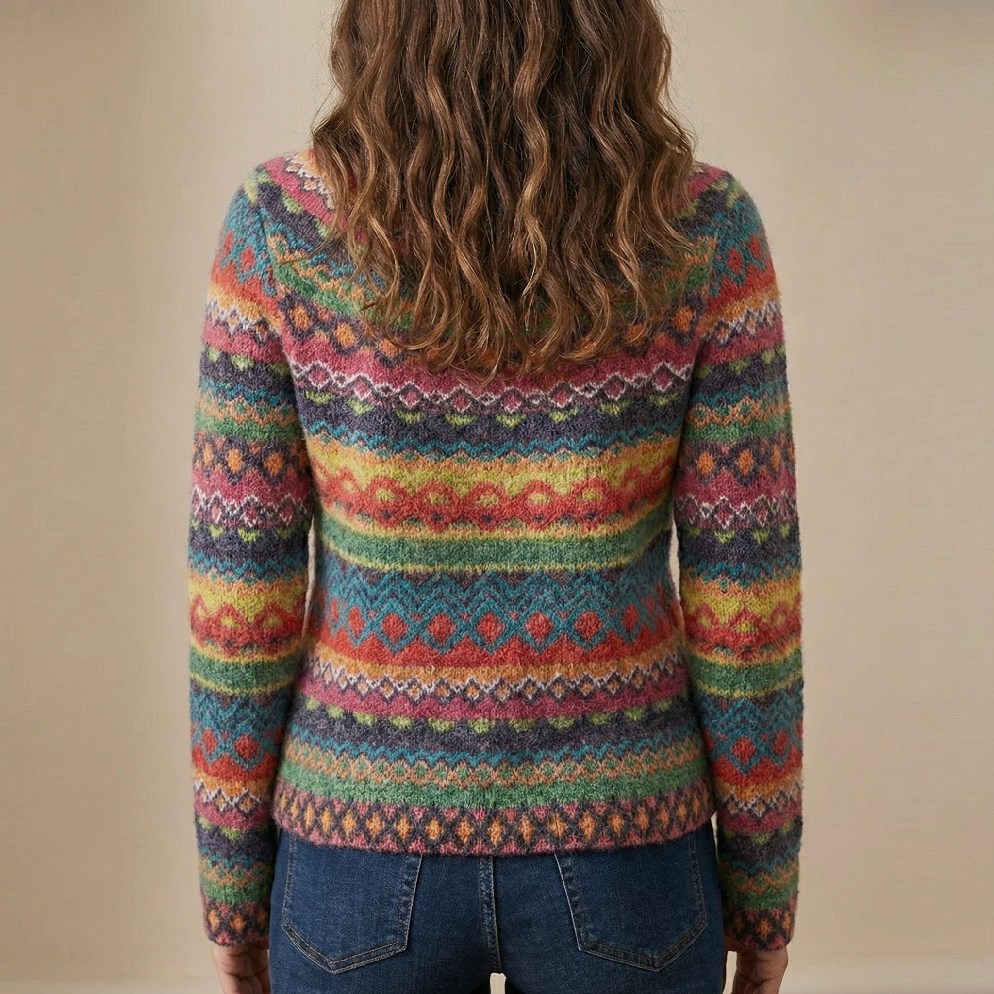 Miękki sweter damski w stylu retro z wełny, nowoczesny komfort