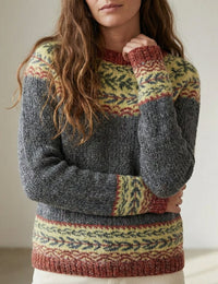 Damenpullover Retro Gemütlich Skandinavisch Bunt
