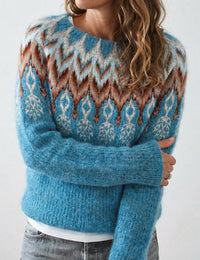 Damenpullover Retro Bunt Einzigartige Wärme Wolle