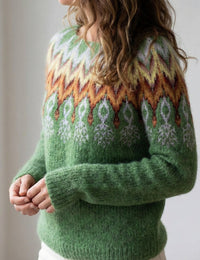 Damenpullover Retro Mehrfarbig Weihnachten Wolle
