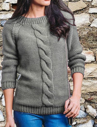 Damenpullover Geflochten mit langen Ärmeln Herbstkollektion
