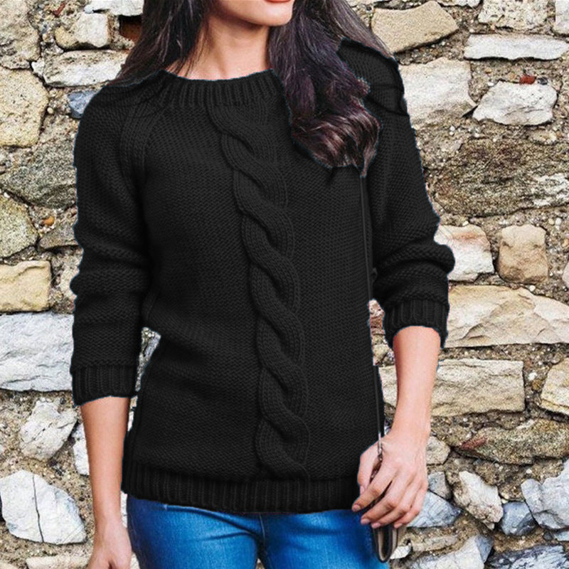 Pull Femme Tressé à Manches Longues 4