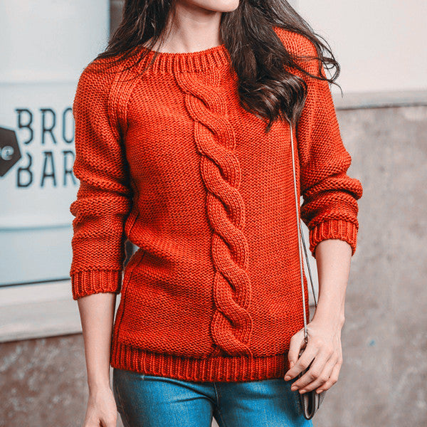 Pull Femme Tressé à Manches Longues 5