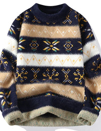 Damenpullover Vintage Kaschmirdruck Herbstkollektion