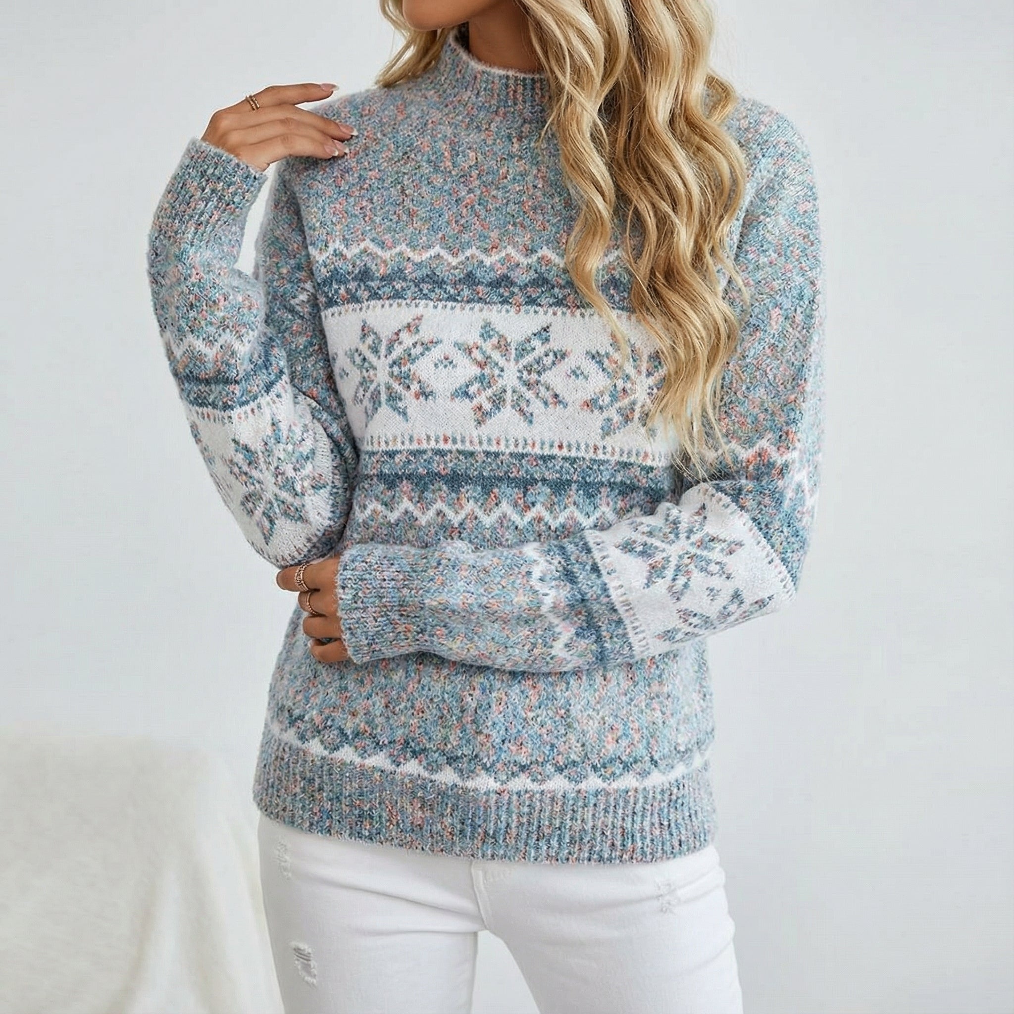 Damski sweter vintage na Boże Narodzenie, polar, modny trend