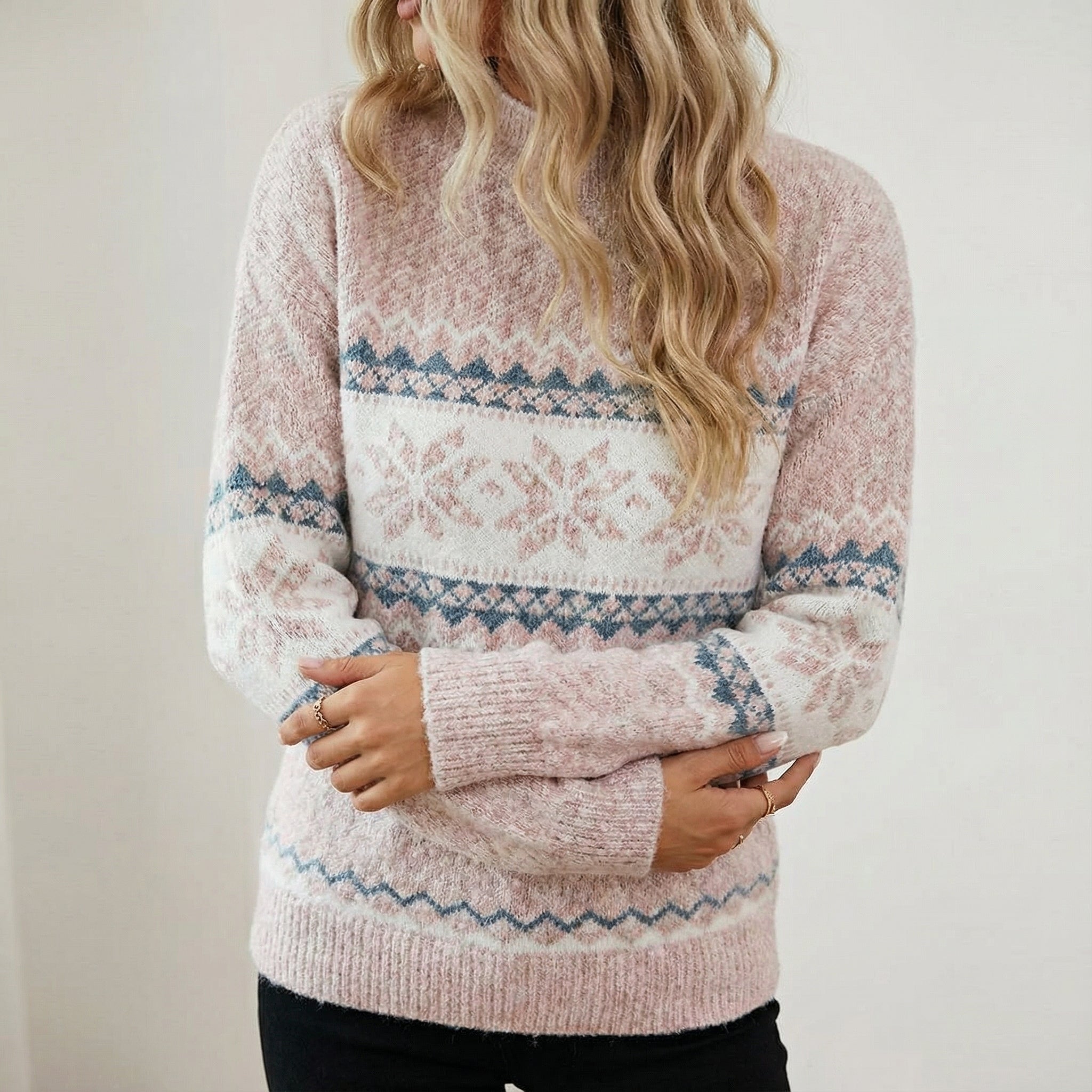 Damski sweter vintage na Boże Narodzenie, polar, modny trend